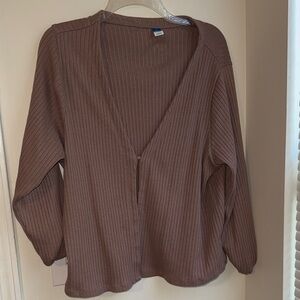 Old Navy Women's Ribbed Tan Cardigan